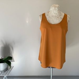 Mustard colored silk tank
